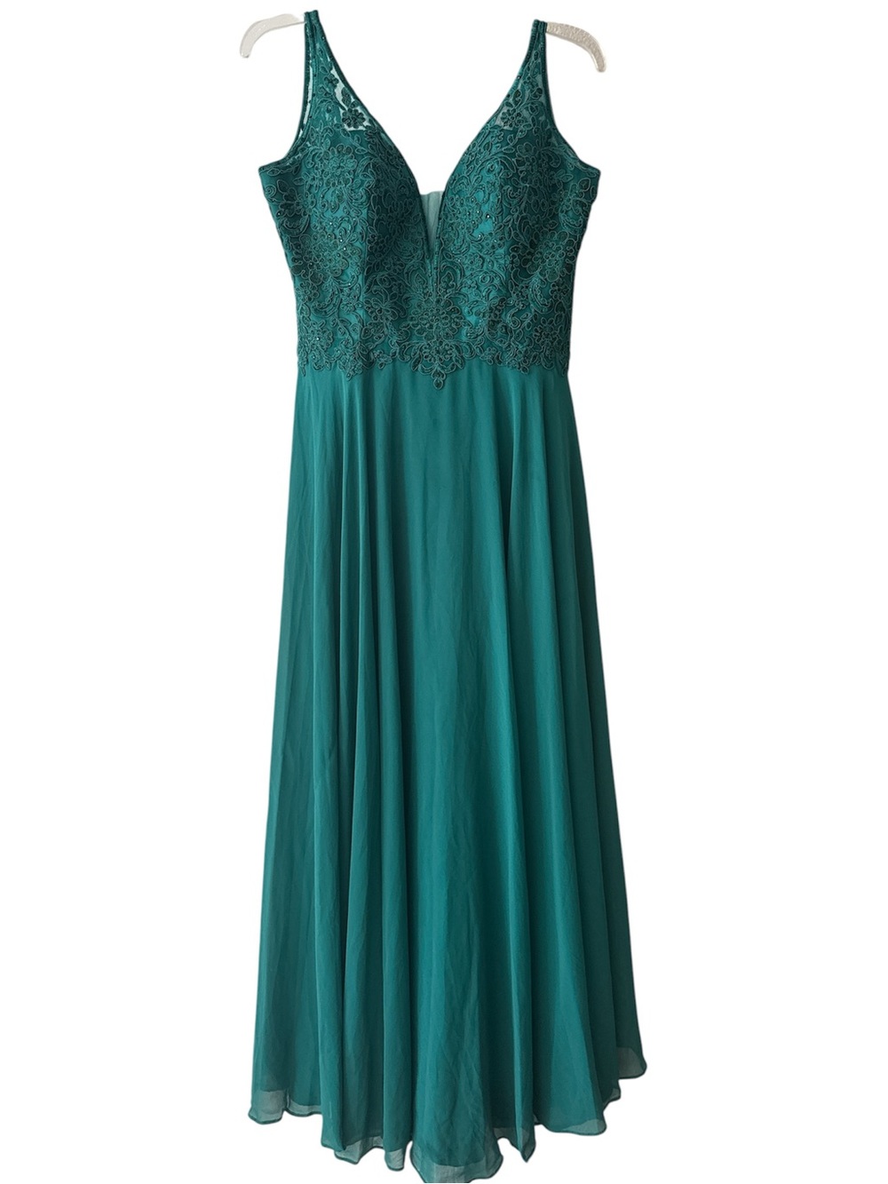 Chicas Emerald Green Evening Dress Sz L